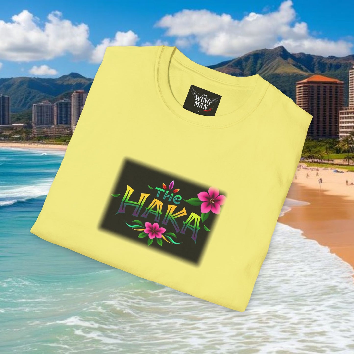 T-Shirt with HAKA Design, Tropical Vibe Tee, Perfect for Hawaii Fans, Unisex Graphic Tee, Summer Essentials, Gift for Friends