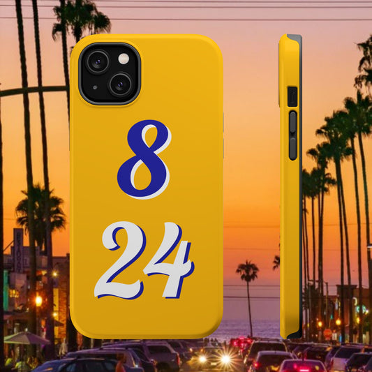 Vibrant Sports Phone Case, 8 24 Tribute, Impact-Resistant Case, Gift for Basketball Fans, Durable Phone Cover, Summer Vibe, Celebration