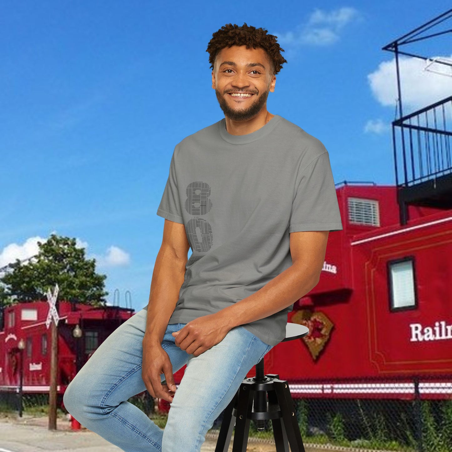 Rooster Graphic T-Shirt — Vertical '803' Design & Bold Red Rooster