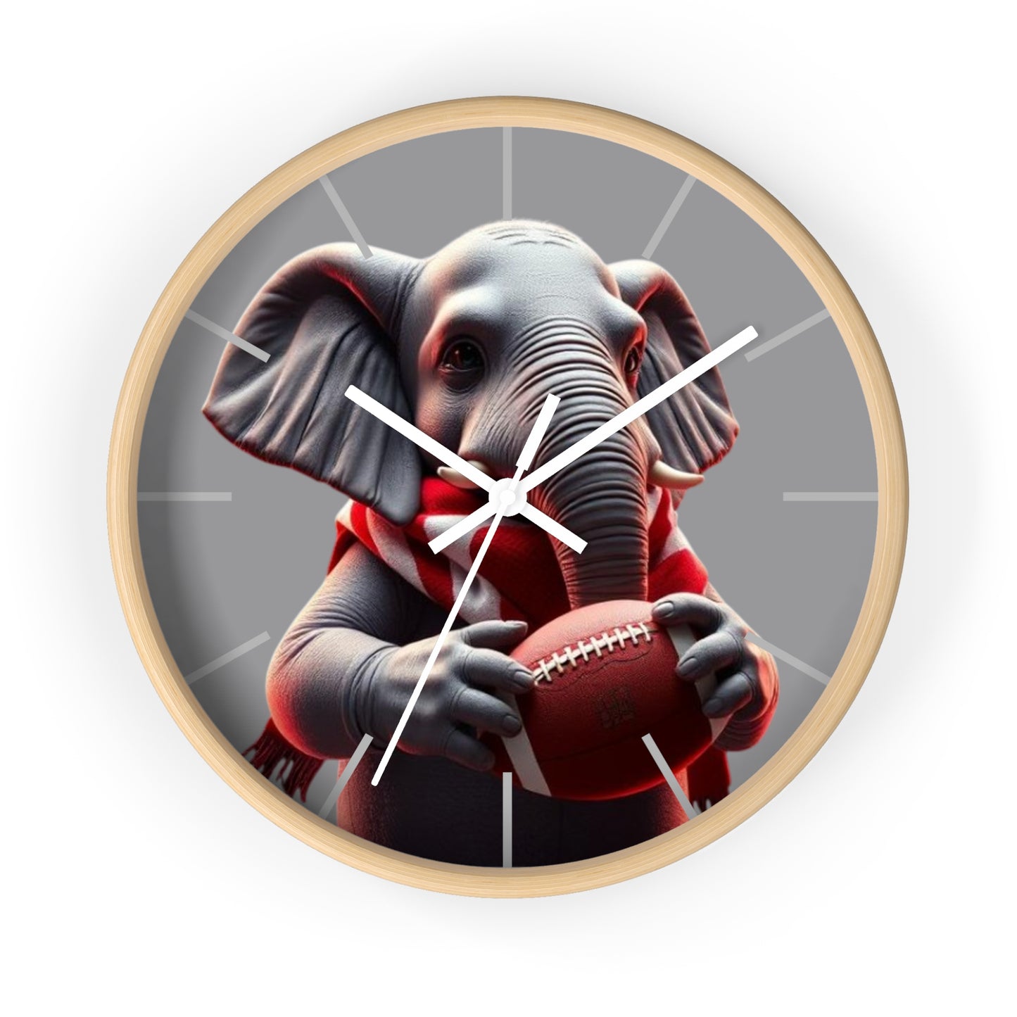 Playful Elephant Football Wall Clock, Unique Home Decor, Gift for Sports Lovers, Children's Room Decor, Fun Wall Art