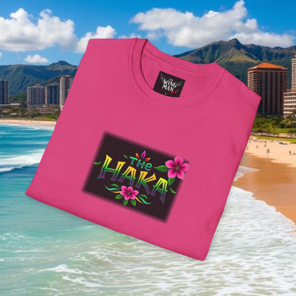 T-Shirt with HAKA Design, Tropical Vibe Tee, Perfect for Hawaii Fans, Unisex Graphic Tee, Summer Essentials, Gift for Friends