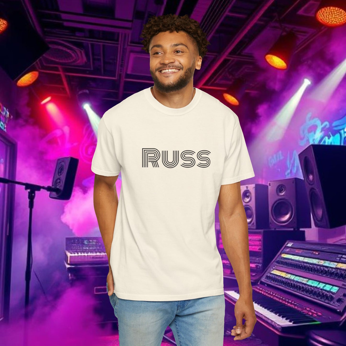 Russ Unisex T-Shirt with Retro Design, Hip-Hop Shirt, Casual Wear, Unique Style, Russ Apparel