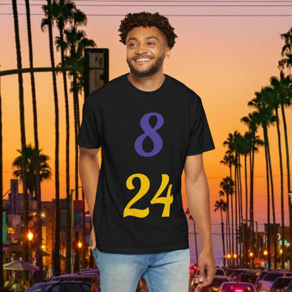 Legend Tribute Unisex Garment-Dyed T-Shirt with '8 & 24' and 'Bean' Text - Casual Wear, Gift for Friends