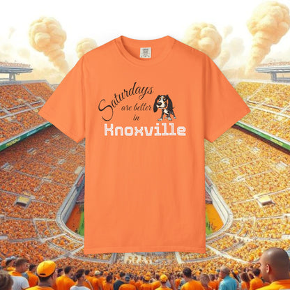 Knoxville Saturday Vibes T-Shirt, Unisex Tee, Game Day Apparel, Dog Lovers Gift, Orange Casual Top