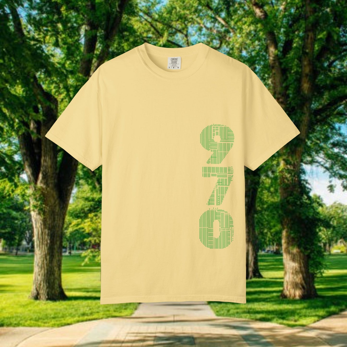 Ram Horn Graphic T-Shirt — 970 Vertical Number Design