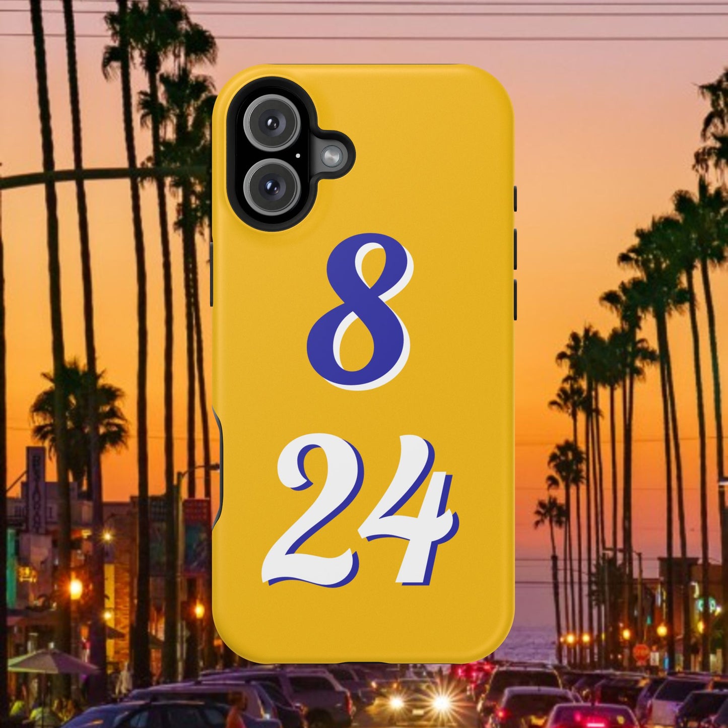 Vibrant Sports Phone Case, 8 24 Tribute, Impact-Resistant Case, Gift for Basketball Fans, Durable Phone Cover, Summer Vibe, Celebration