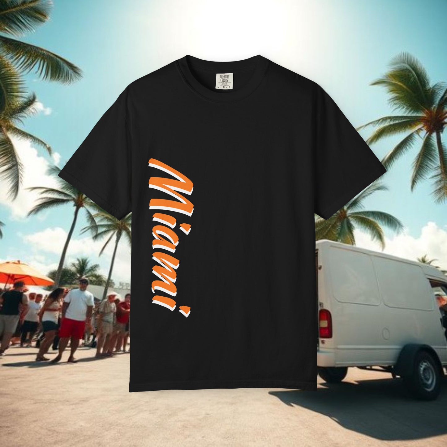 Miami Vibe Unisex Garment-Dyed T-shirt, Casual Wear, Summer Fashion, Nature Lovers, Beach Party, Gift Idea
