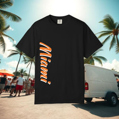 Miami Vibe Unisex Garment-Dyed T-shirt, Casual Wear, Summer Fashion, Nature Lovers, Beach Party, Gift Idea