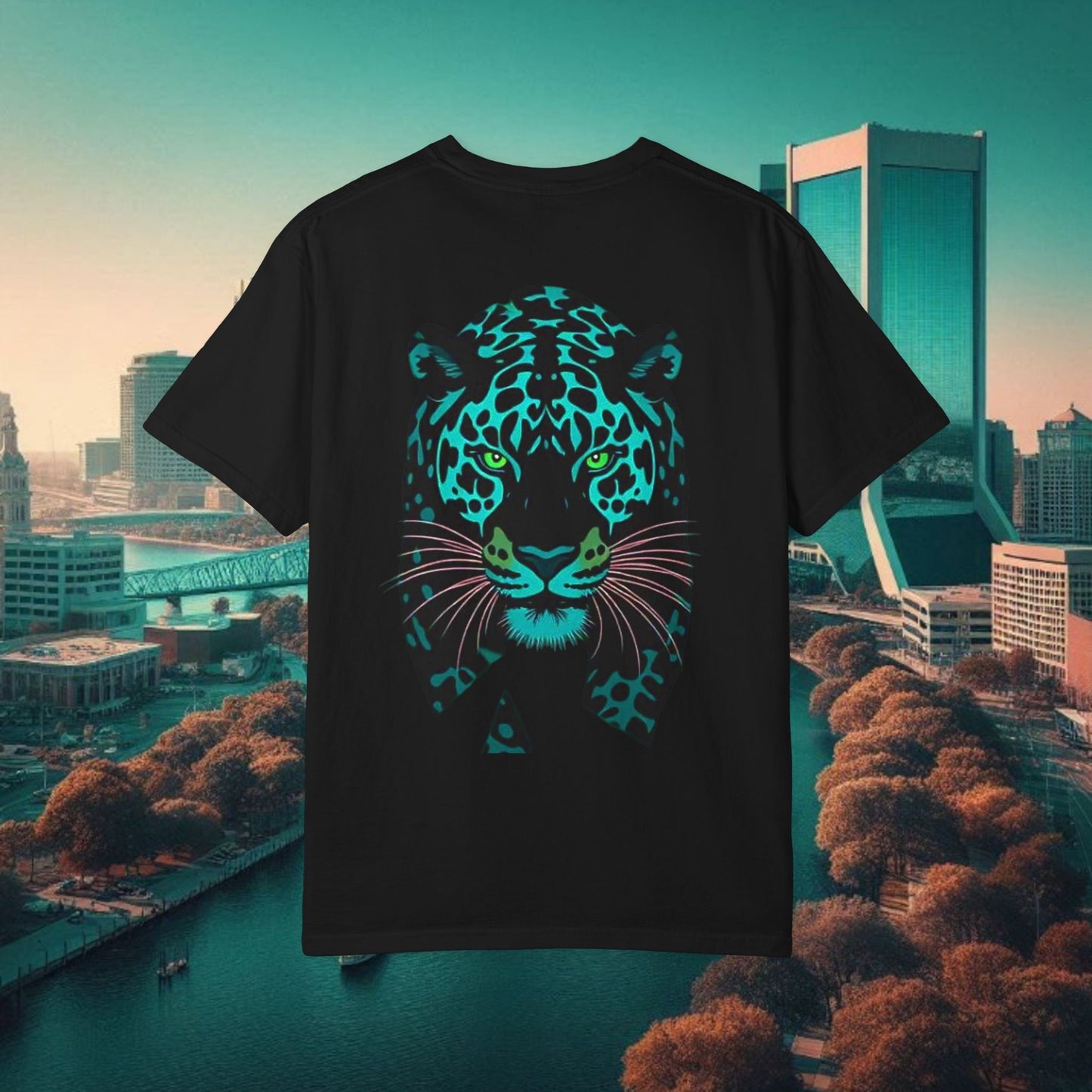Duval Stylish T-Shirt — Jacksonville Pride Vertical DUVAL Design, Front and Back Designs