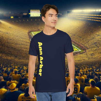 Ann Arbor Unisex Tee, College Spirit Shirt, Game Day Apparel, Casual Wear, Unique Graphic Tee