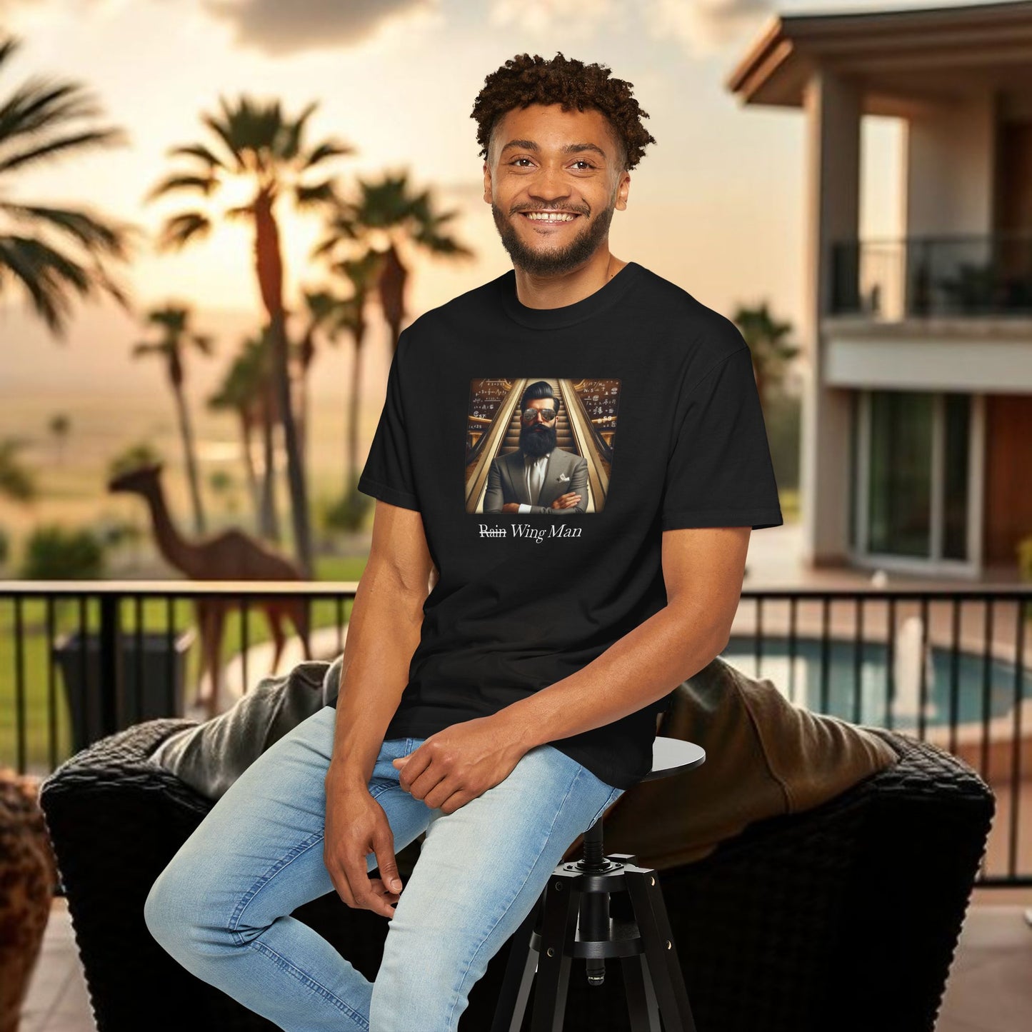 The Wing Man T-Shirt, Casual Unisex Tee, Gift for Him, Stylish Streetwear, Graphic Tee for Events, Fashionable Art Shirt