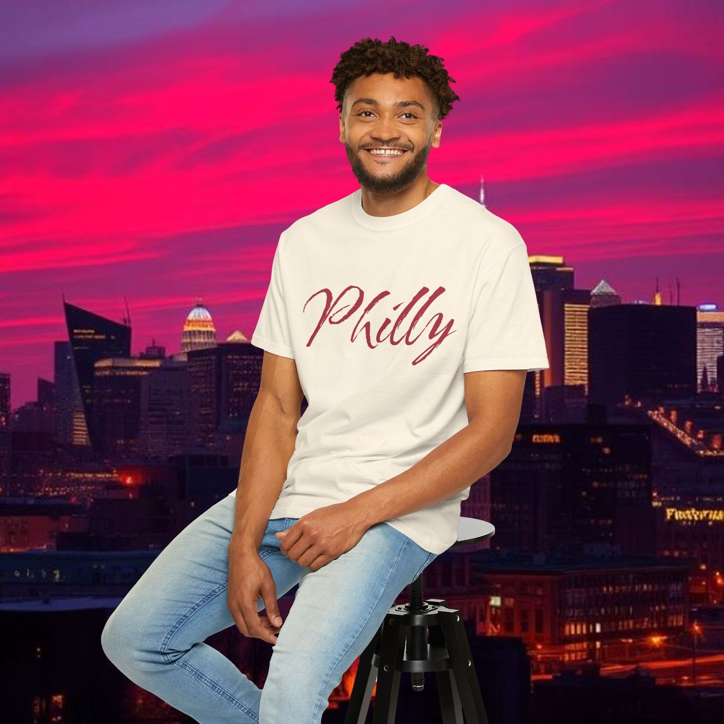 Philly Script T-Shirt — Handwritten City Pride Tee, Ultra Soft and Comfortable T-Shirt for any gameday.