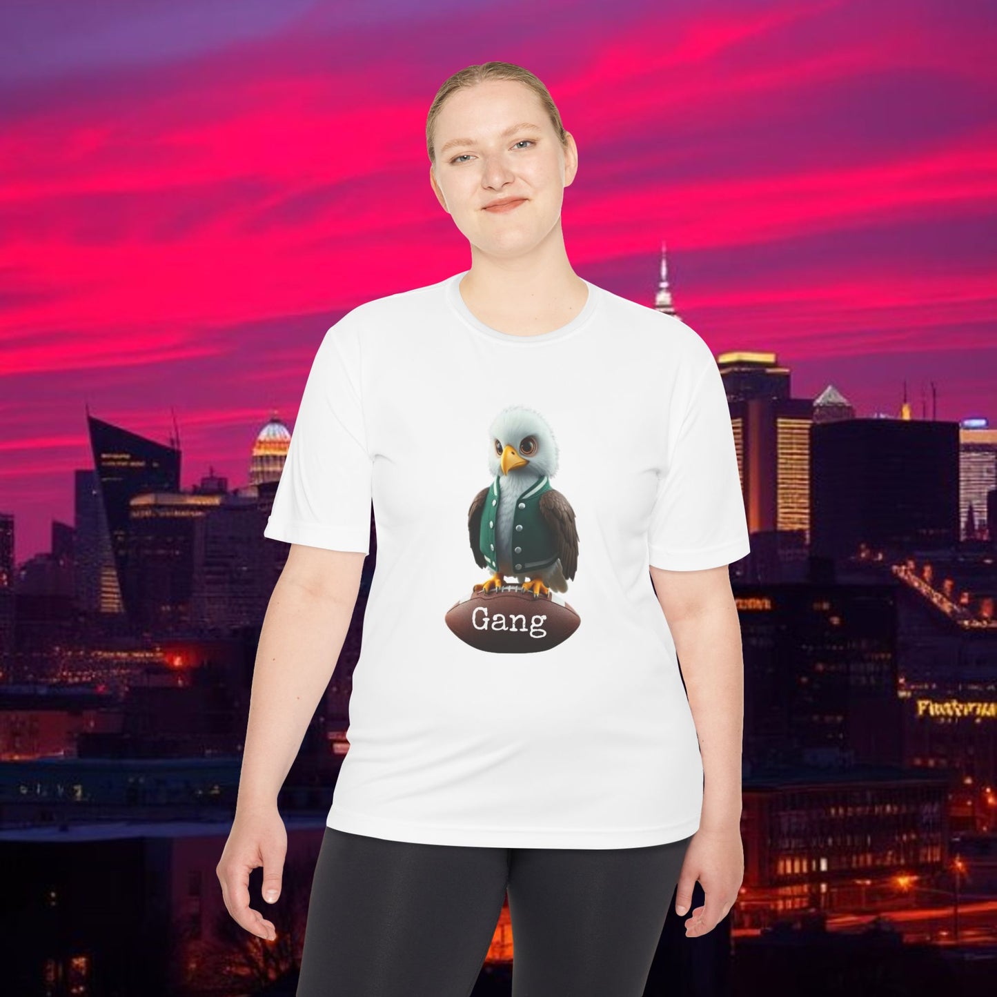 Eagle Unisex Moisture Wicking Tee featuring Playful Eagle Design, Comfortable Activewear, Perfect for Game Day, Gym Sessions