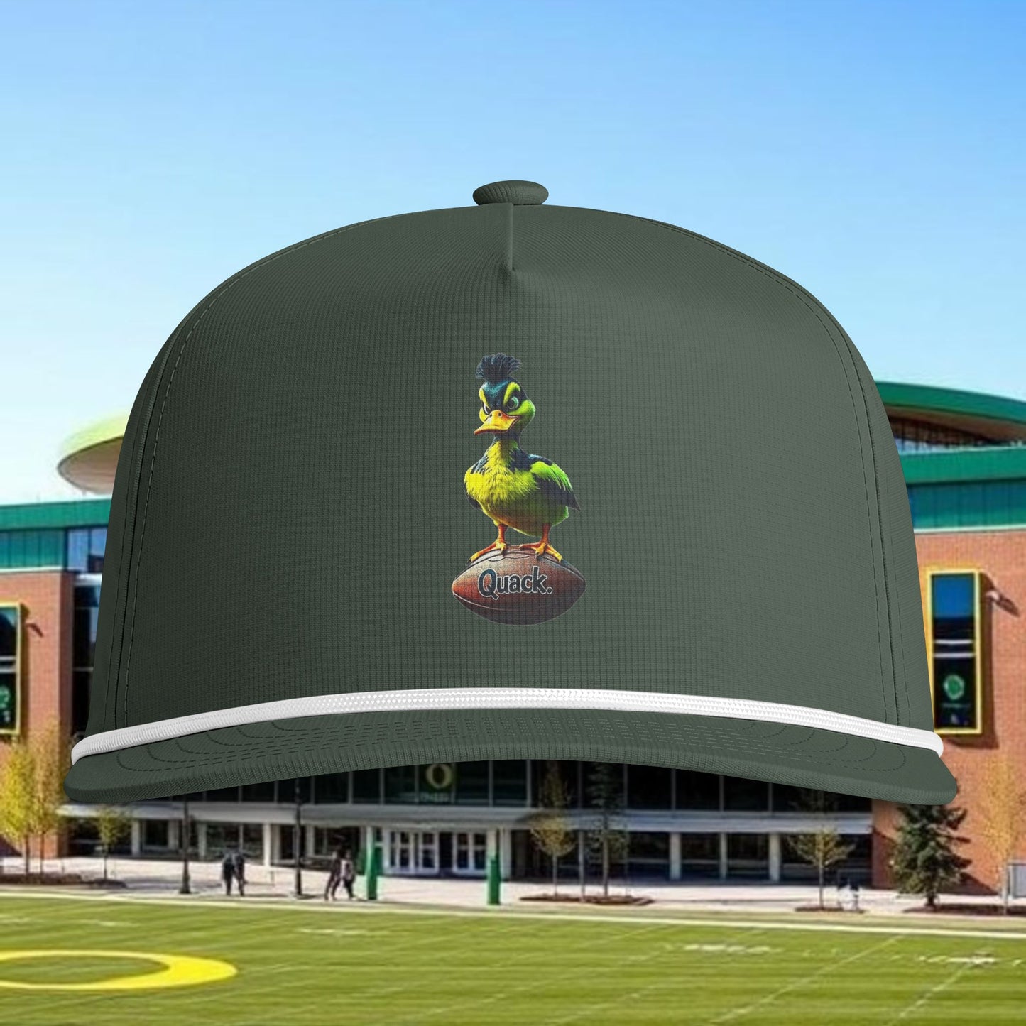 Sunwashed Rope Cap - Vintage Mascot Football Duck Rope Brim Hat