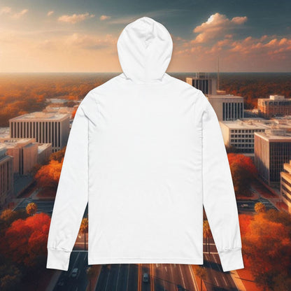 Unisex Hooded Long Sleeve Tee with STATE Design, Casual Wear, College Apparel, Sports Fan Gear, Gift for Football Fans