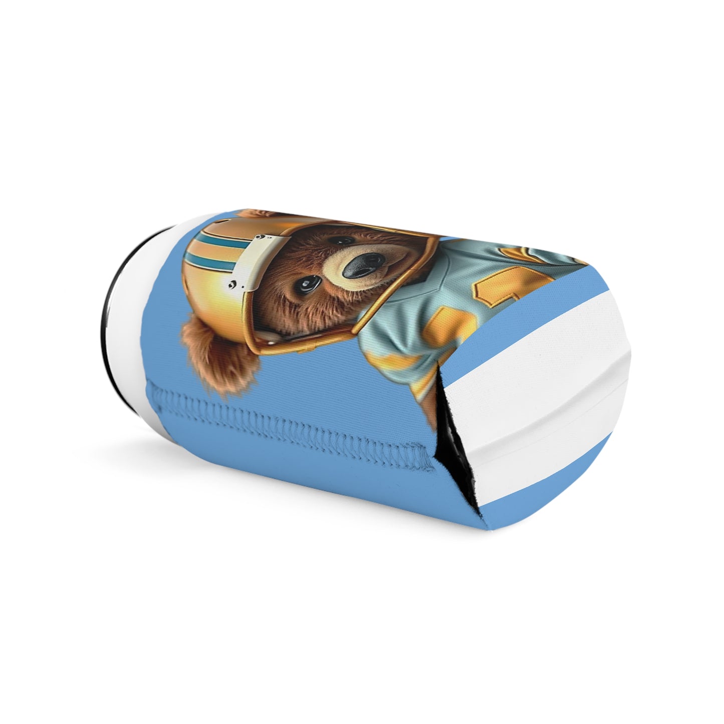 Adorable Teddy Bear Football Can Cooler Sleeve | Perfect for Game Day, Tailgating, Parties, Gifts, Summer Fun