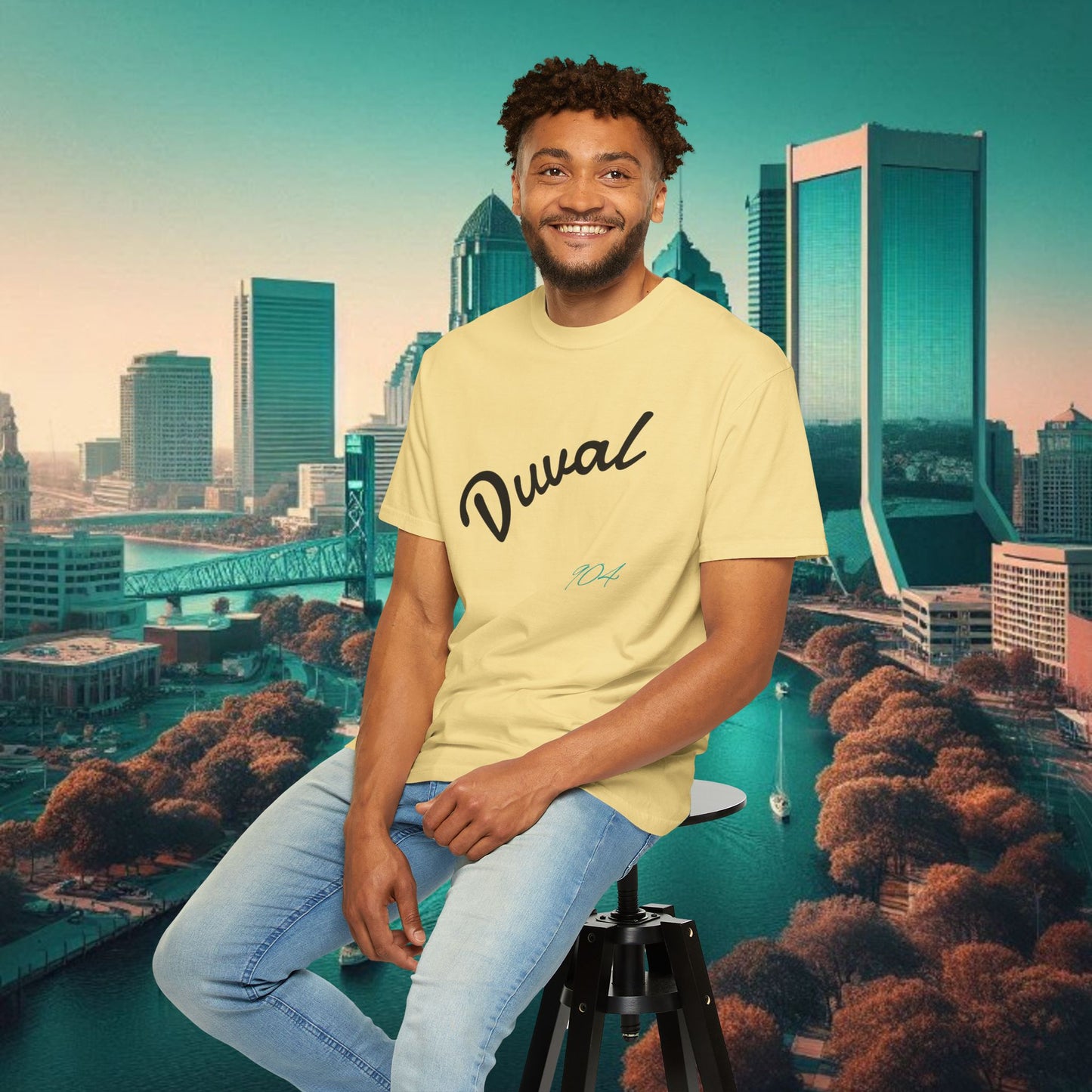 Duval Script T‑Shirt — Jacksonville Retro City Tee, Perfect for Gameday or Everyday Use. Soft style T-Shirt.