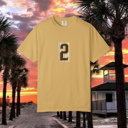 Number 2 Graphic T-Shirt — Bold Retro Patch Front & X Back Tee