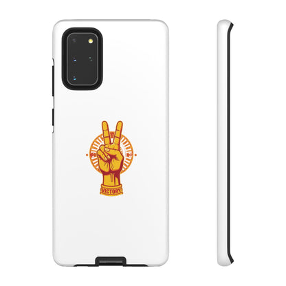 Victory Themed Stylish Phone Case - Tough Cases with Peace Sign Design, Customizable Phone Covers, Gift for Tojan Fans, Trendy Accessories