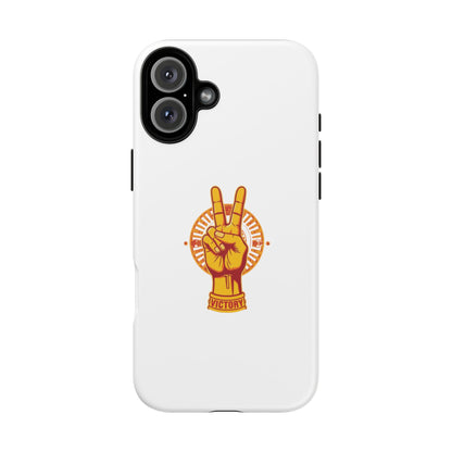 Victory Themed Stylish Phone Case - Tough Cases with Peace Sign Design, Customizable Phone Covers, Gift for Tojan Fans, Trendy Accessories