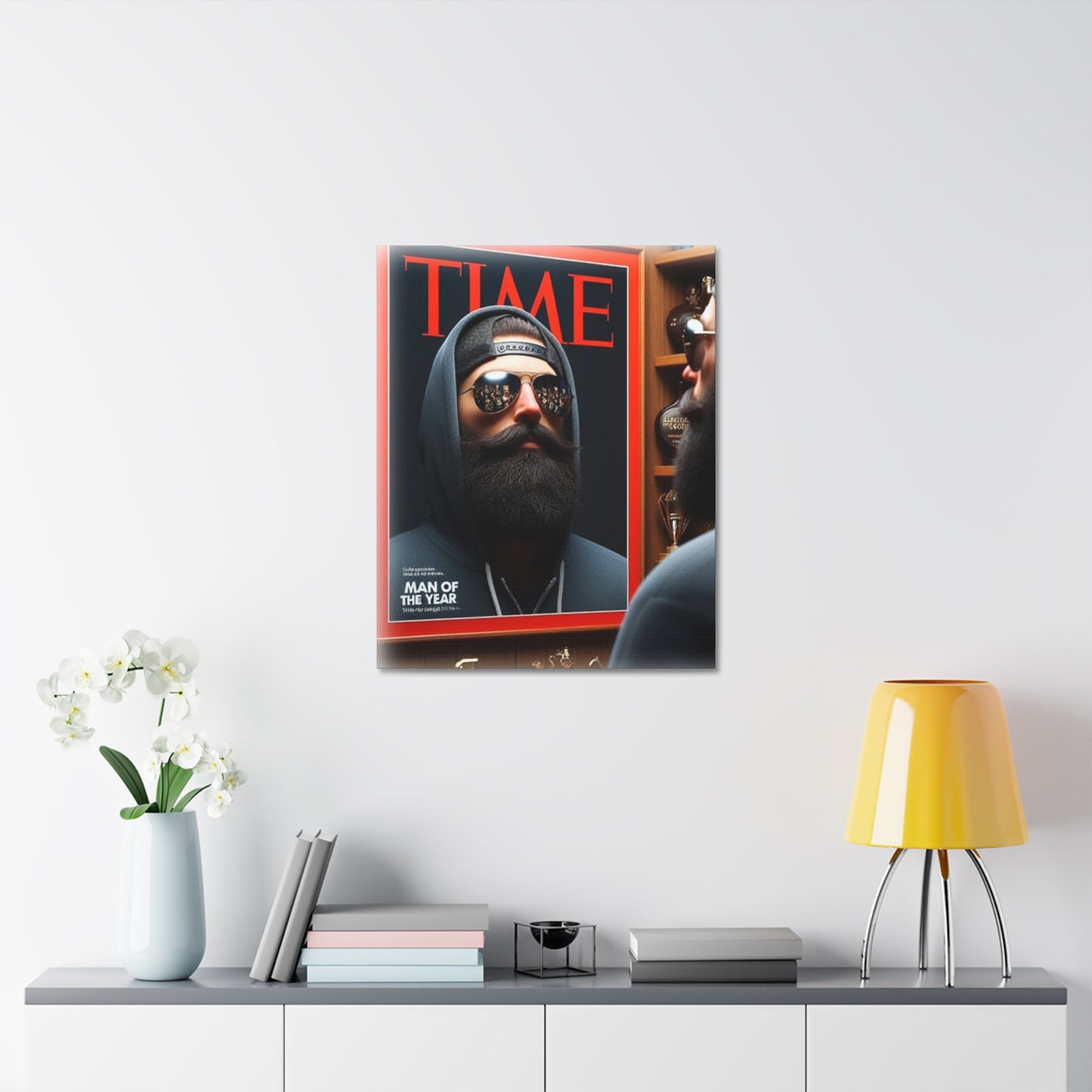 Man of the Year Canvas Art Print, Gift for Him, Cool Wall Decor, Unique Art Piece for Friends, Men's Room Decor, Birthday Gift Idea