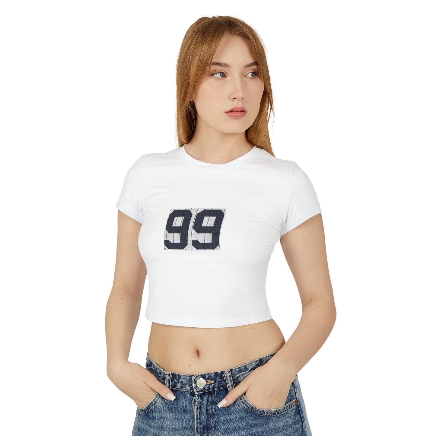 Baseball Stars 99 Graphic Women's Baby Tee, Cute Casual Top, Trendy Crop Tee, Summer T-Shirt, Gift for Her, Unique Party Wear