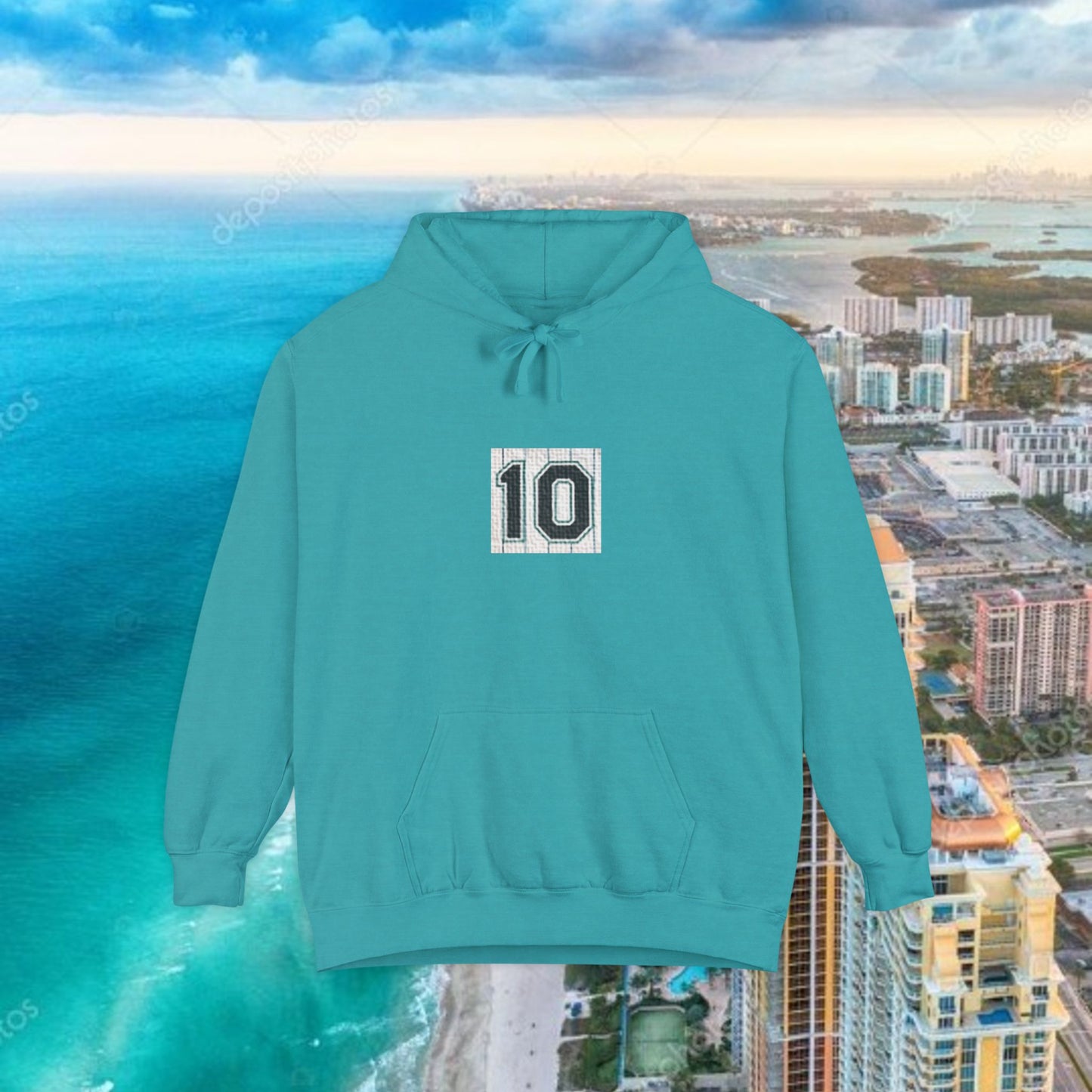Teal Retro Legends Garment-Dyed Hoodie with 10 Design, Stylish Hoodie, Casual Wear, Unique Gift, Trendy Apparel
