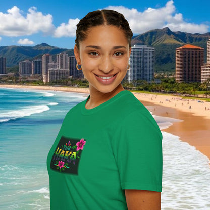 T-Shirt with HAKA Design, Tropical Vibe Tee, Perfect for Hawaii Fans, Unisex Graphic Tee, Summer Essentials, Gift for Friends