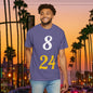 Legend Tribute Unisex Garment-Dyed T-Shirt with '8 & 24' and 'Bean' Text - Casual Wear, Gift for Friends