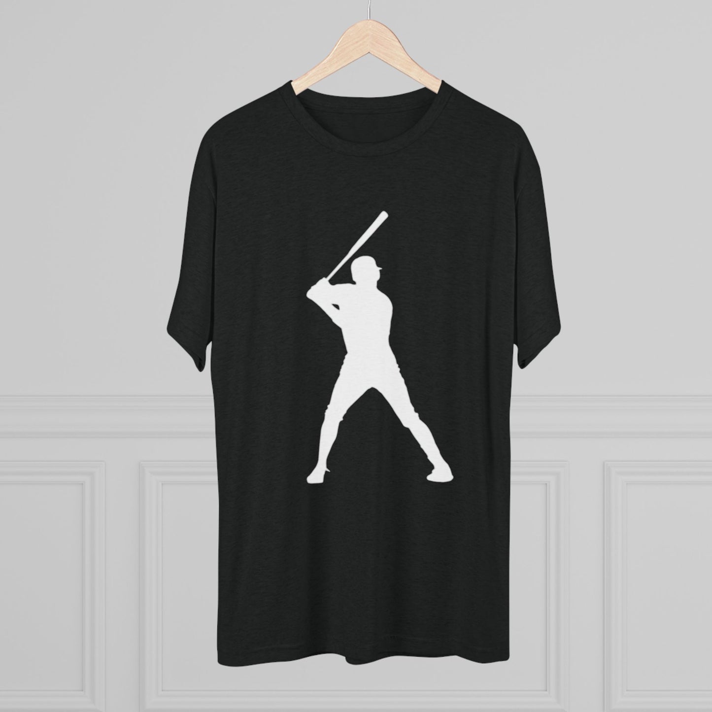 Baseball Stars 99 Batter Tee — Athletic Player Silhouette T-Shirt with '99' Back Number, Tri-Blend