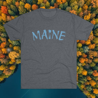 Maine Bear Paw Tee — Coastal State Graphic T-Shirt, Tri-Blend, Ultra Soft T-Shirt, Perfect for Gameday