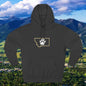 Bobcat Paw Print Fleece Hoodie, Cozy Sweatshirt, Casual Outdoor Wear, Unique Gift for Cat Fans, Montana State Fans