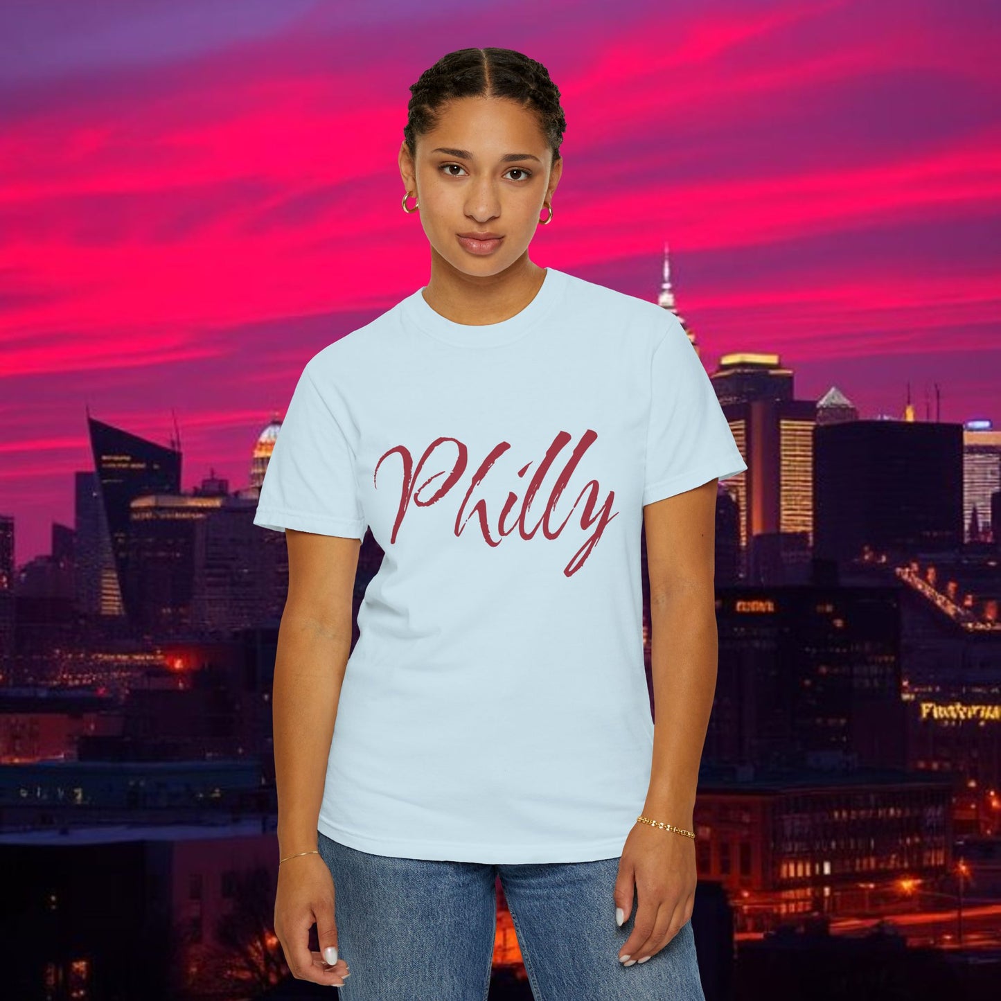 Philly Script T-Shirt — Handwritten City Pride Tee, Ultra Soft and Comfortable T-Shirt for any gameday.