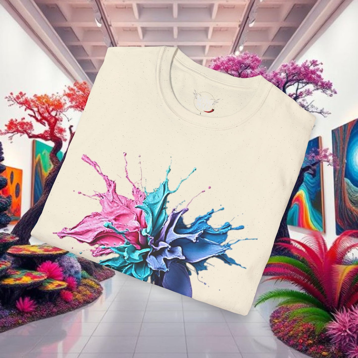 Color Splash Unisex Softstyle T-Shirt | Artistic Tee, Casual Wear, Gift for Art Lovers, Summer Fashion, Graphic Shirt