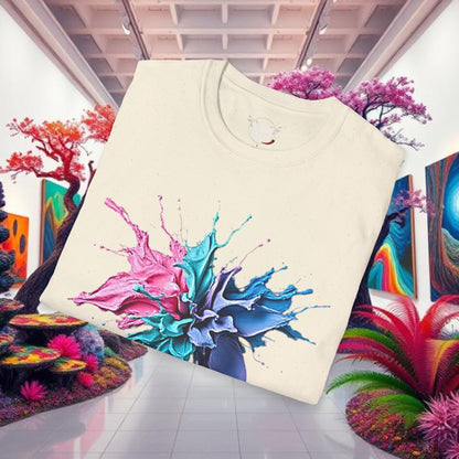 Color Splash Unisex Softstyle T-Shirt | Artistic Tee, Casual Wear, Gift for Art Lovers, Summer Fashion, Graphic Shirt