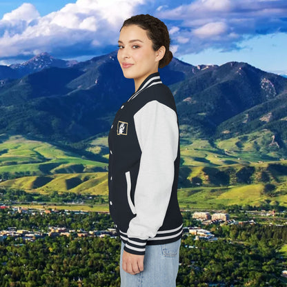 Letterman Jacket – Varsity Blue Fist Patch with FLC Back