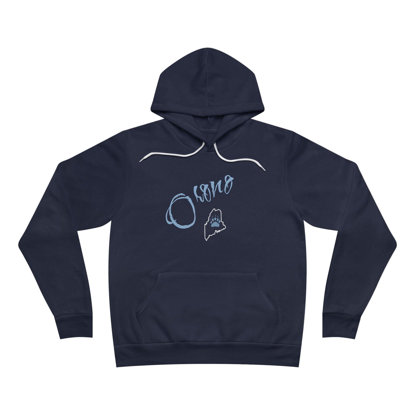 Maine Outline Hoodie with Script "Orono" - Cozy Pullover for Sports Fans and Students