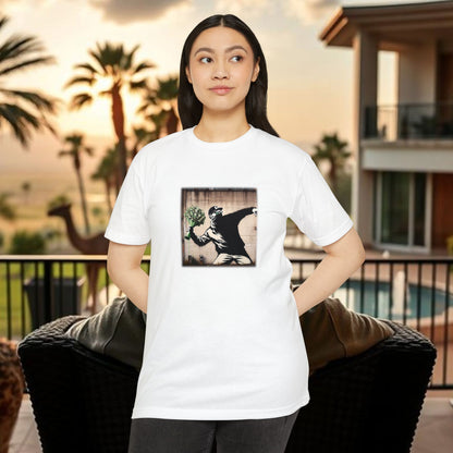 Wing Man Banksy Inspired Streetwear T-Shirt - Unisex Graphic Tee, Casual Wear, Unique Gift, Everyday Style, Urban Vibe, Festival Outfit