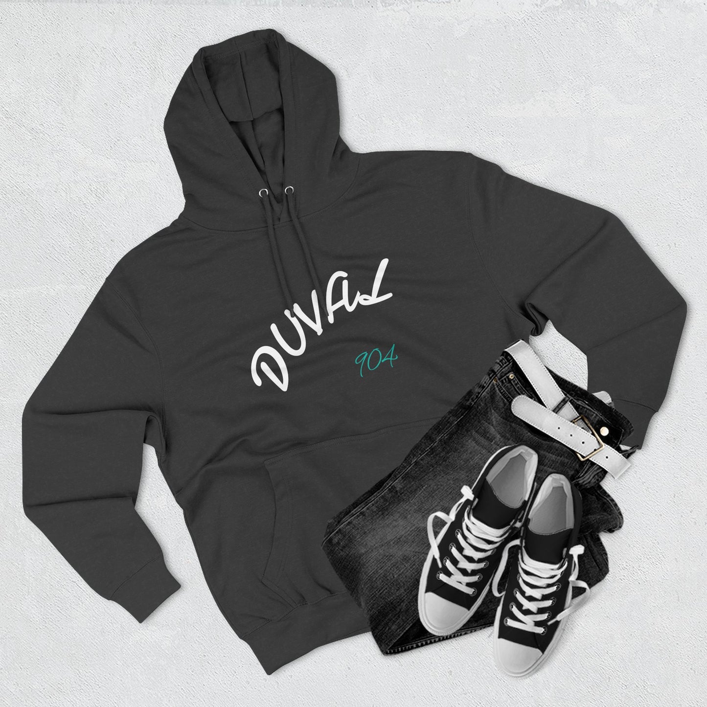 Duval Script Hoodie — Jacksonville City Name Pullover, 904 Area Code, Perfect for Gameday or a Concert