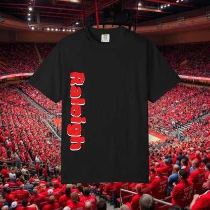 Raleigh Graphic Unisex Garment-Dyed T-shirt, Sports Fan Tee, College Apparel, Gift for Him/Her, Casual Wear, Spirit Wear
