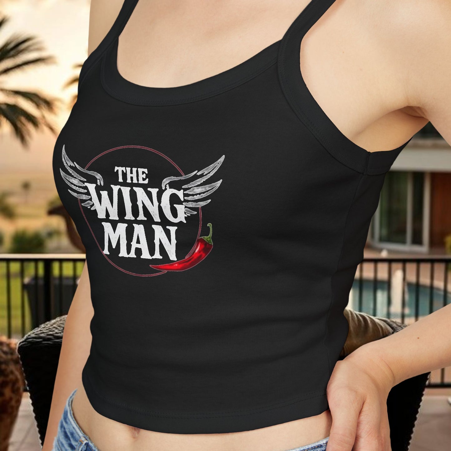 The Wing Man Stylish Women's Spaghetti Strap Tank Top for Relaxed Days, Summer Wear, Beach Vibes, Casual Outfits, Gift for Her
