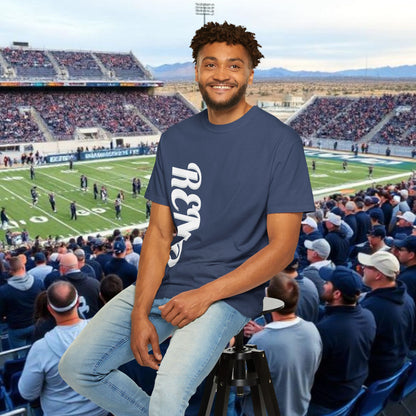 Reno Tee, Vertical Reno Logo and Subtle Wolf Graphic, Soft Style Shirt, Perfect style for Gameday