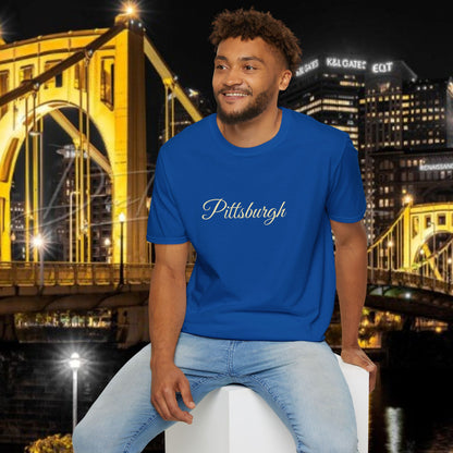 Pittsburgh Softstyle Tee, Unisex Graphic T-Shirt, Casual Wear, Sports Fan Apparel, Gift for Him/Her