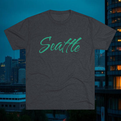 Seattle Script Tee — Casual City Souvenir T-Shirt, Perfect for Gameday, Tri-Blend Soft Material