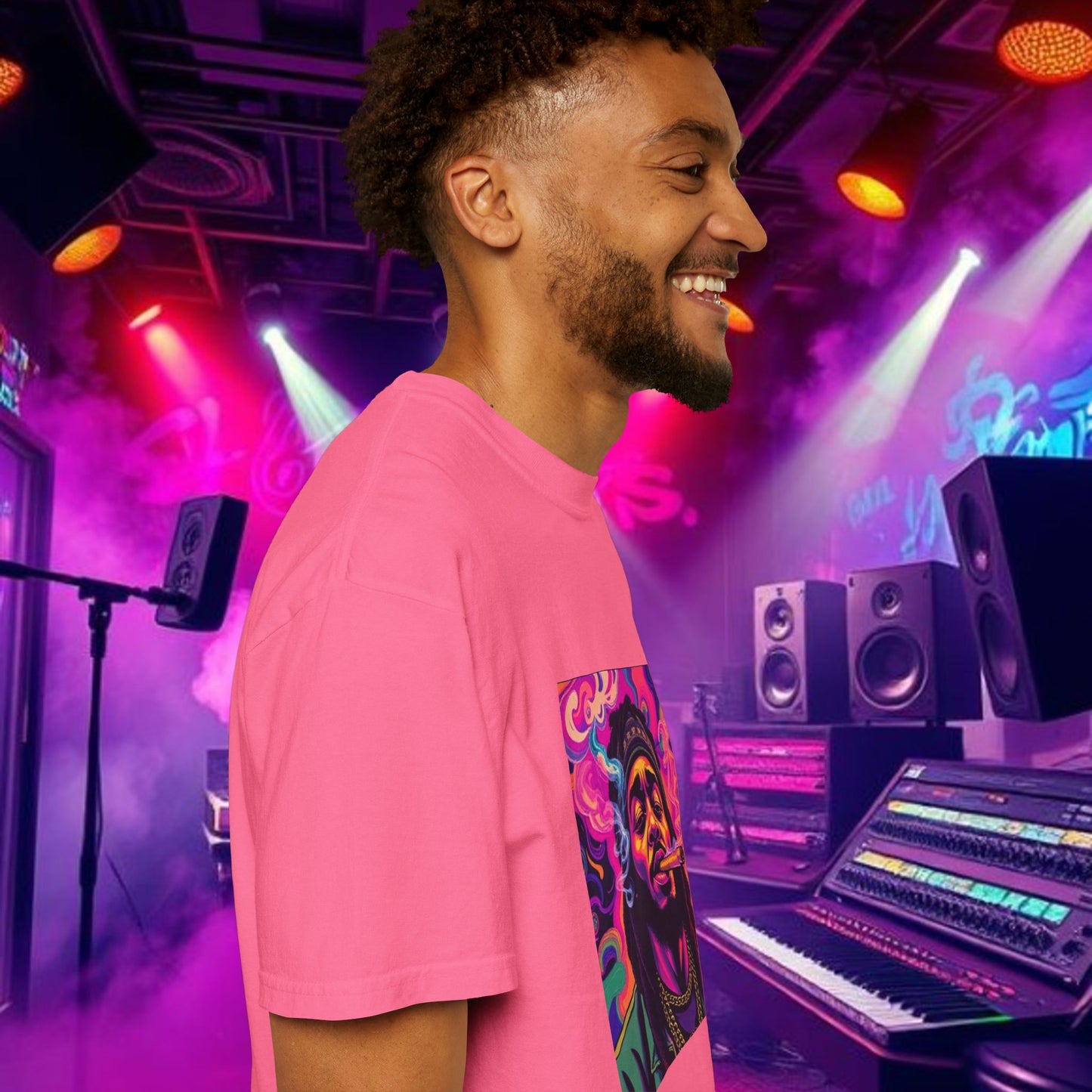 Vibrant Unisex Graphic Tee, Funky Smoke Art Shirt, Casual Streetwear, Gift for Music Lovers, Trendy Summer Top, Unique Festival Wear