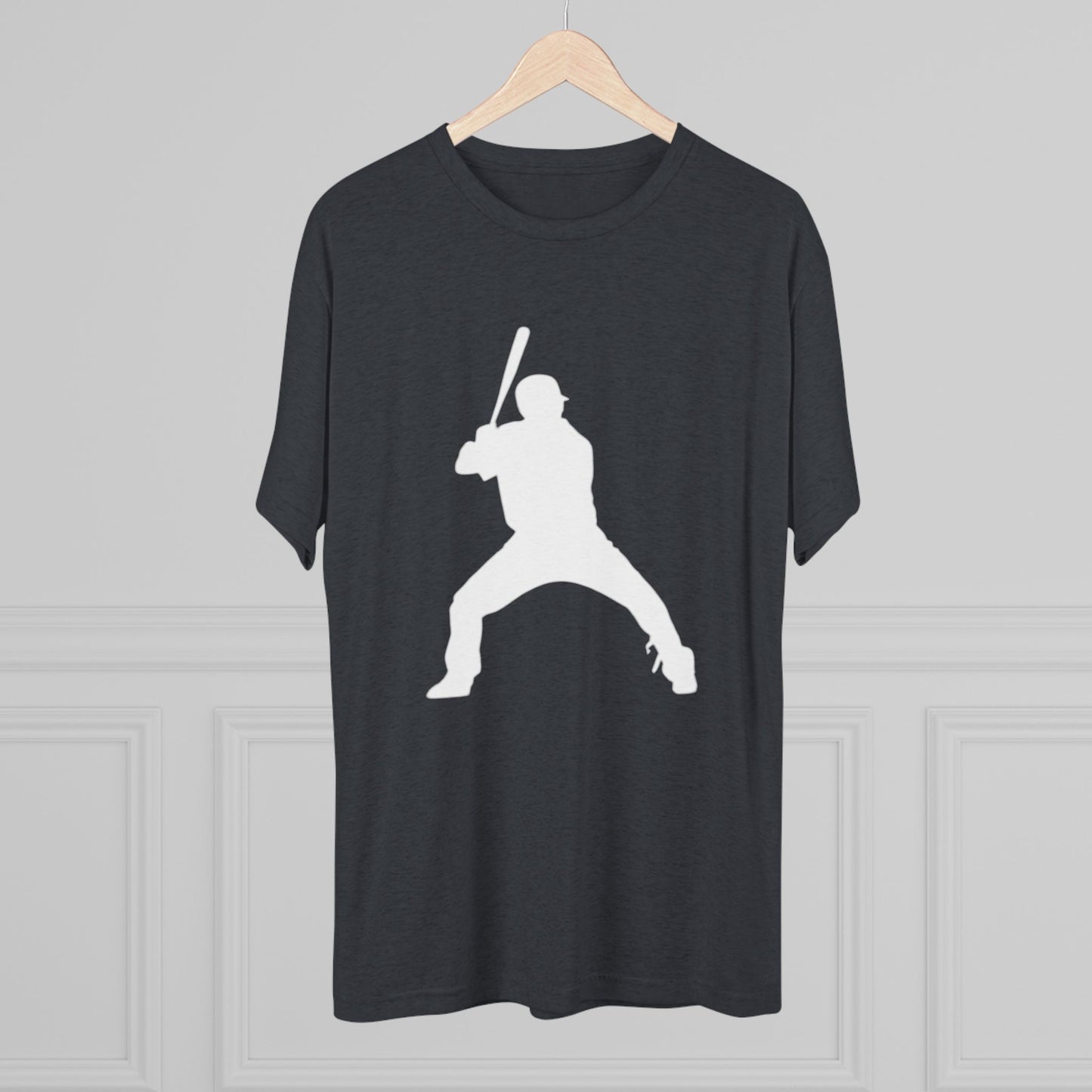 Baseball Batter Tee — Silhouette Front with Number 5 Back