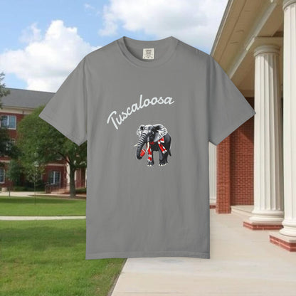 Tuscaloosa Elephant T-Shirt — University Pride Vintage Campus Tee, Soft-Style, Perfect T-Shirt for Gameday and the Tailgate
