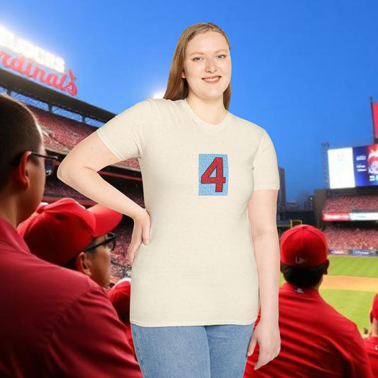 Legends Number 4 Unisex Softstyle T-Shirt, Casual Tee, Gift for Baseball Fans, Birthday Present, Everyday Wear, Unique Style
