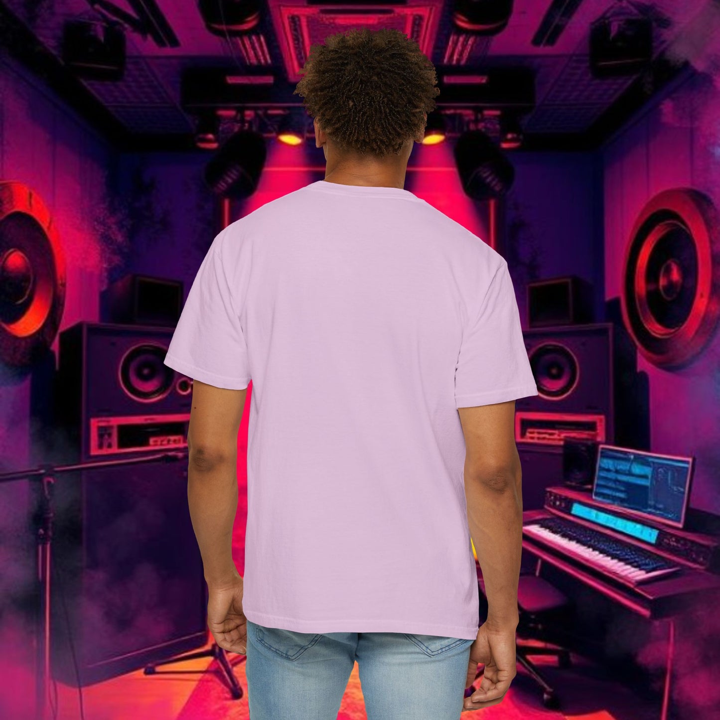 Colorful Unisex Garment-Dyed T-shirt, Artistic Graphic Tee, Music Festival Shirt, Casual Everyday Wear, Vibrant Streetwear, Unique Gift Idea