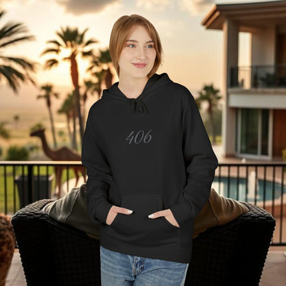 Montana Love Hoodie, MT Design, Cozy Stylish Unisex Fleece, 406 Front Back Print, Gift for Outdoorsy, Mountain Lover, Christmas, Birthday